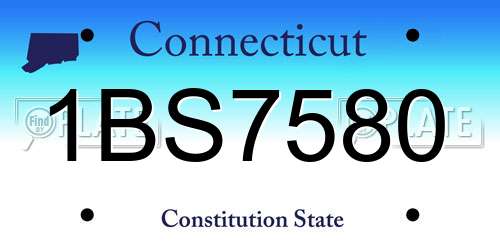 1BS7580 Connecticut License Plate