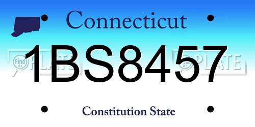 1BS8457 Connecticut License Plate