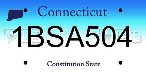 1BSA504 Connecticut License Plate