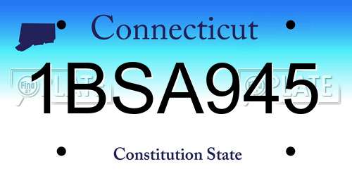1BSA945 Connecticut License Plate