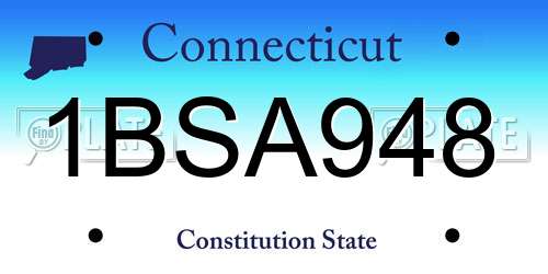 1BSA948 Connecticut License Plate