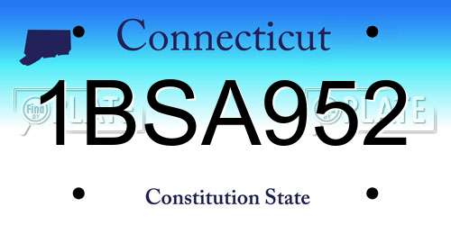 1BSA952 Connecticut License Plate