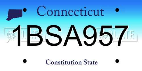 1BSA957 Connecticut License Plate