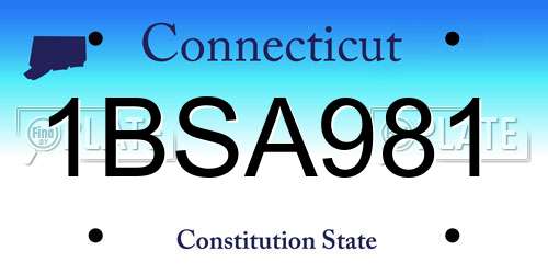 1BSA981 Connecticut License Plate