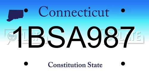 1BSA987 Connecticut License Plate