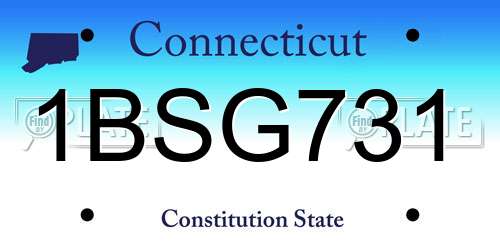 1BSG731 Connecticut License Plate