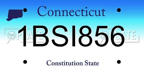 1BSI856 Connecticut License Plate