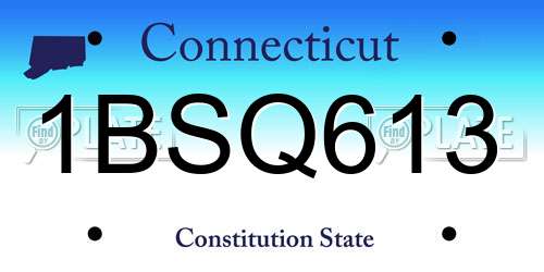 1BSQ613 Connecticut License Plate