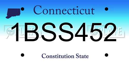 1BSS452 Connecticut License Plate