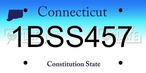 1BSS457 Connecticut License Plate