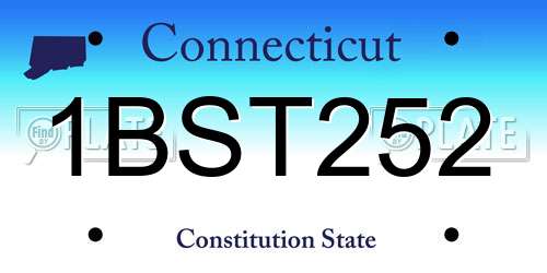 1BST252 Connecticut License Plate