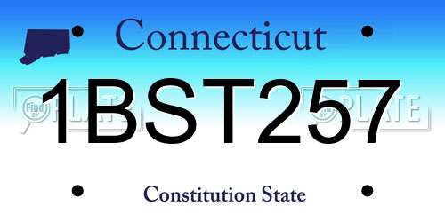 1BST257 Connecticut License Plate