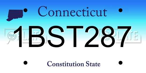 1BST287 Connecticut License Plate