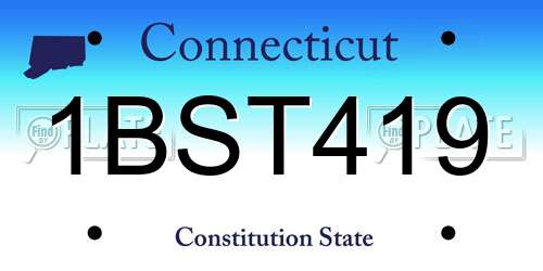 1BST419 Connecticut License Plate