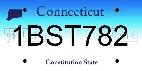 1BST782 Connecticut License Plate