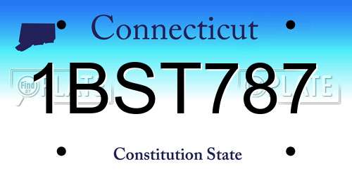 1BST787 Connecticut License Plate
