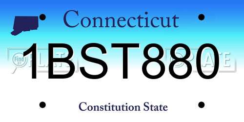 1BST880 Connecticut License Plate