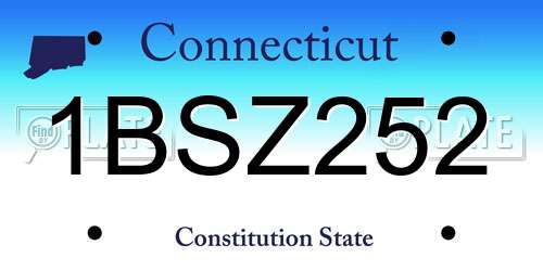 1BSZ252 Connecticut License Plate