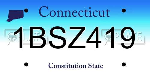1BSZ419 Connecticut License Plate