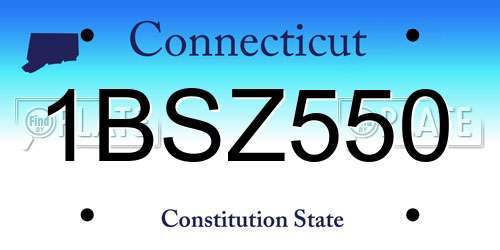1BSZ550 Connecticut License Plate