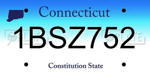 1BSZ752 Connecticut License Plate