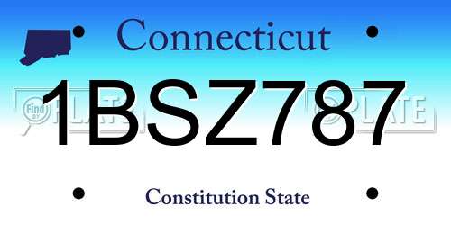 1BSZ787 Connecticut License Plate
