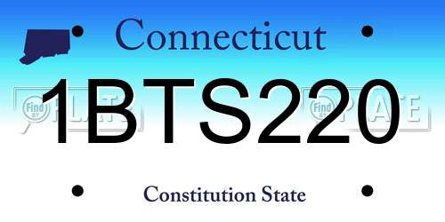 1BTS220 Connecticut License Plate