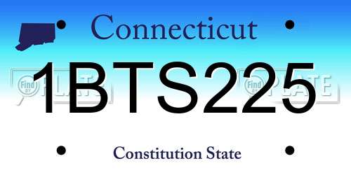 1BTS225 Connecticut License Plate