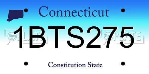 1BTS275 Connecticut License Plate