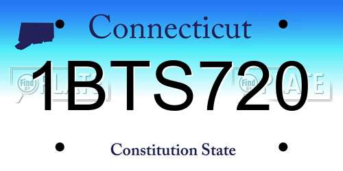 1BTS720 Connecticut License Plate