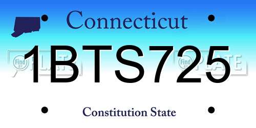 1BTS725 Connecticut License Plate
