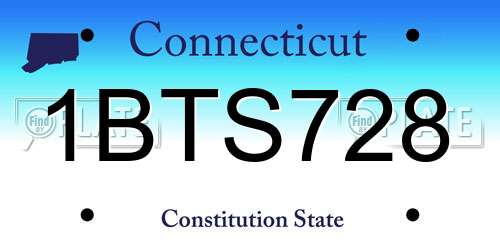 1BTS728 Connecticut License Plate