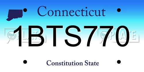 1BTS770 Connecticut License Plate
