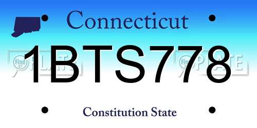1BTS778 Connecticut License Plate
