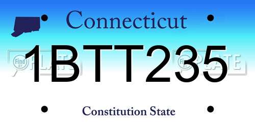 1BTT235 Connecticut License Plate
