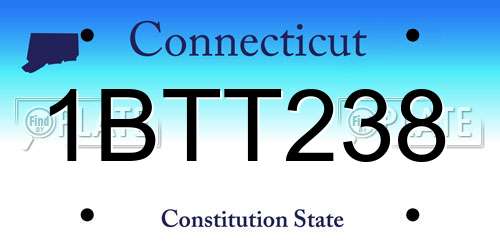 1BTT238 Connecticut License Plate