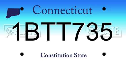 1BTT735 Connecticut License Plate