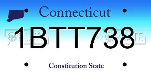 1BTT738 Connecticut License Plate