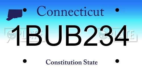 1BUB234 Connecticut License Plate