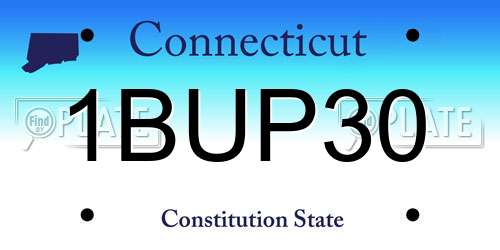 1BUP30 Connecticut License Plate