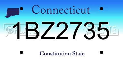 1BZ2735 Connecticut License Plate