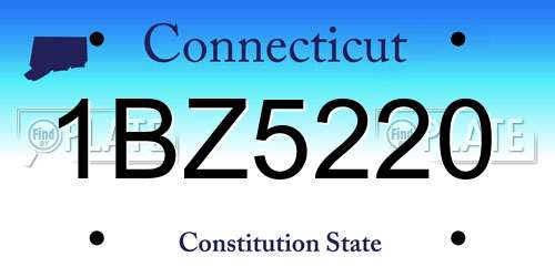 1BZ5220 Connecticut License Plate