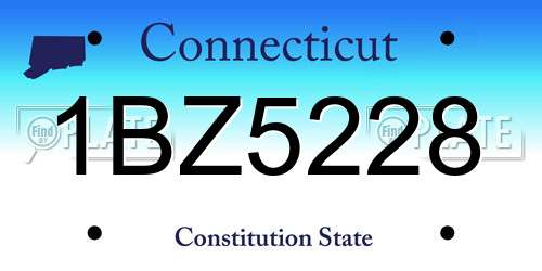 1BZ5228 Connecticut License Plate