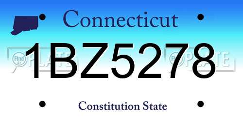 1BZ5278 Connecticut License Plate