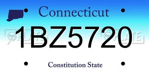 1BZ5720 Connecticut License Plate