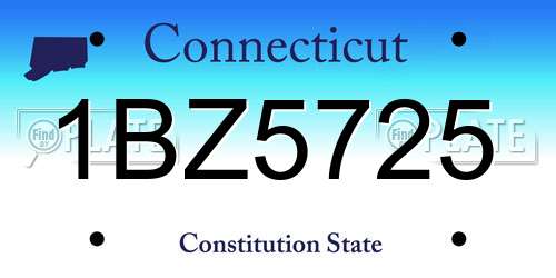 1BZ5725 Connecticut License Plate