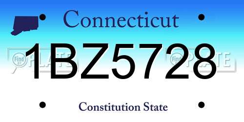1BZ5728 Connecticut License Plate