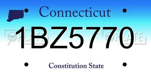 1BZ5770 Connecticut License Plate