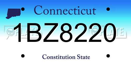 1BZ8220 Connecticut License Plate