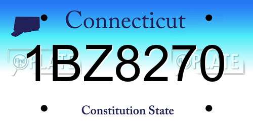 1BZ8270 Connecticut License Plate